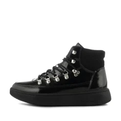 Women Woden Iris Full Patent - Black