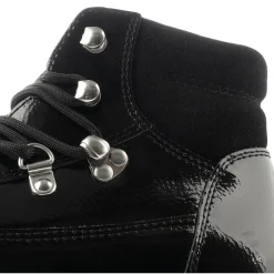 Women Woden Iris Full Patent - Black