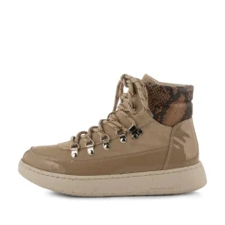 Women Woden Iris Snake Patent - Coffee Cream