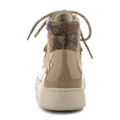 Women Woden Iris Snake Patent - Coffee Cream