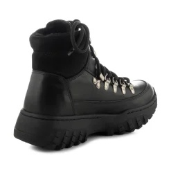 Women Woden Iris Track Leather - Black