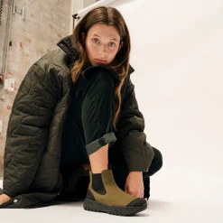 Women Woden Magda Rubber Track Boot - Dark Olive/Black