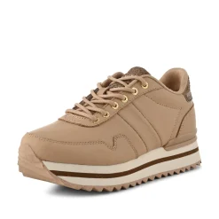 Women Woden Nora III Full Leather Plateau - Coffee Cream