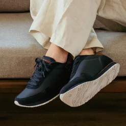 Women Woden Nora III Leather - Dark Navy