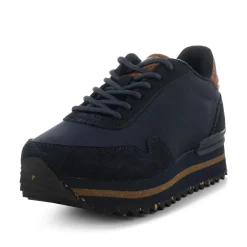 Women Woden Nora III Leather Plateau - Dark Navy
