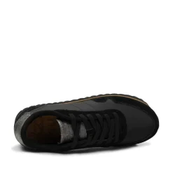 Women Woden Nora III Leather Plateau - Black