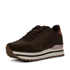 Women Woden Nora III Leather Plateau - Chocolate