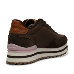 Women Woden Nora III Leather Plateau - Chocolate