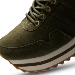 Women Woden Nora III Suede Plateau - Dark Olive