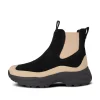 Women Woden Solveig Suede Waterproof - Black/Coffee Cream