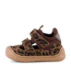 Kids Woden Tristan Sandal Print - Leopard