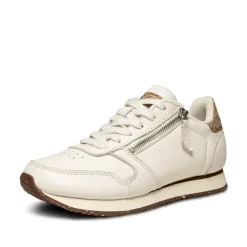 Women Woden Ydun Leather Zipper - Blanc De Blanc